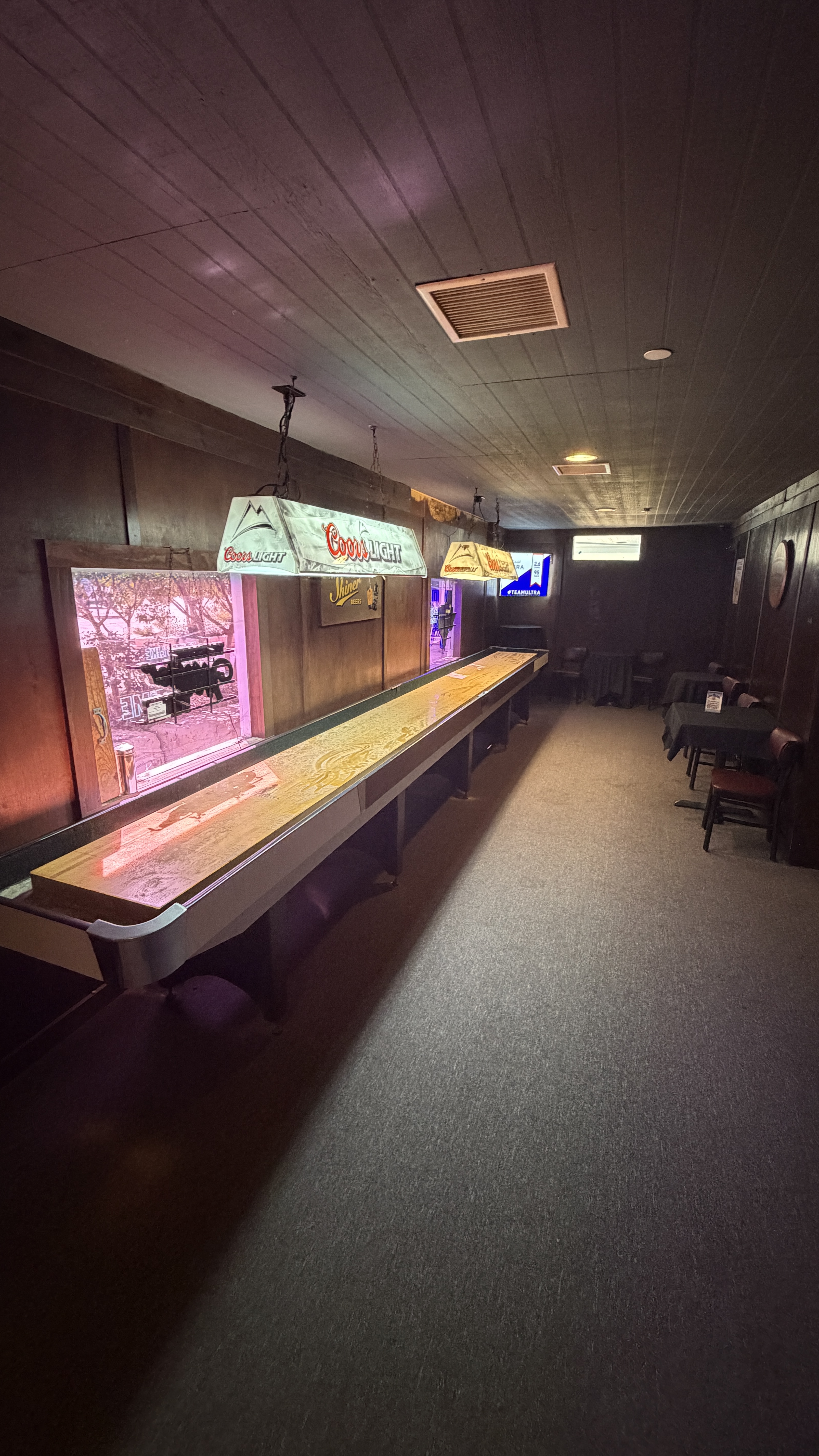 Shuffleboard table at Yesterdays Bar & Grill